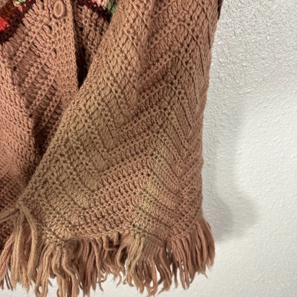 Handmade Crochet Poncho Cape Size M/L